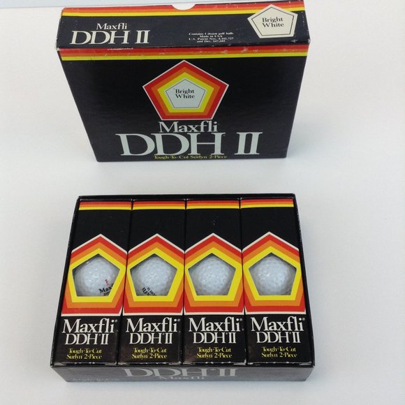 Dunlop Maxfli DDH II Tough To Cut Surlyn Bright White Box of 12 Golf Balls - Picture 3 of 13